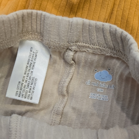 Set Of 3 Cloud Island Kids Ribbed Jogger Pants - Gray, Cream, and Tan, GUC - Picture 4 of 5